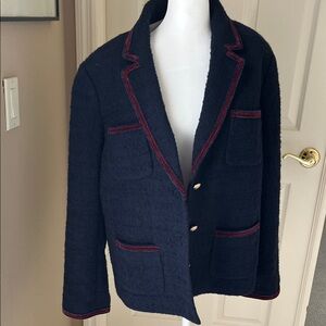 Talbots Navy Blazer with Red Trim